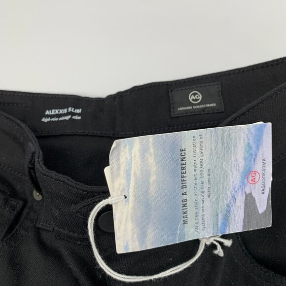 AG Adriano Goldschmied Alexxis jeans slim straight black denim distressed new 29 - Picture 5 of 6